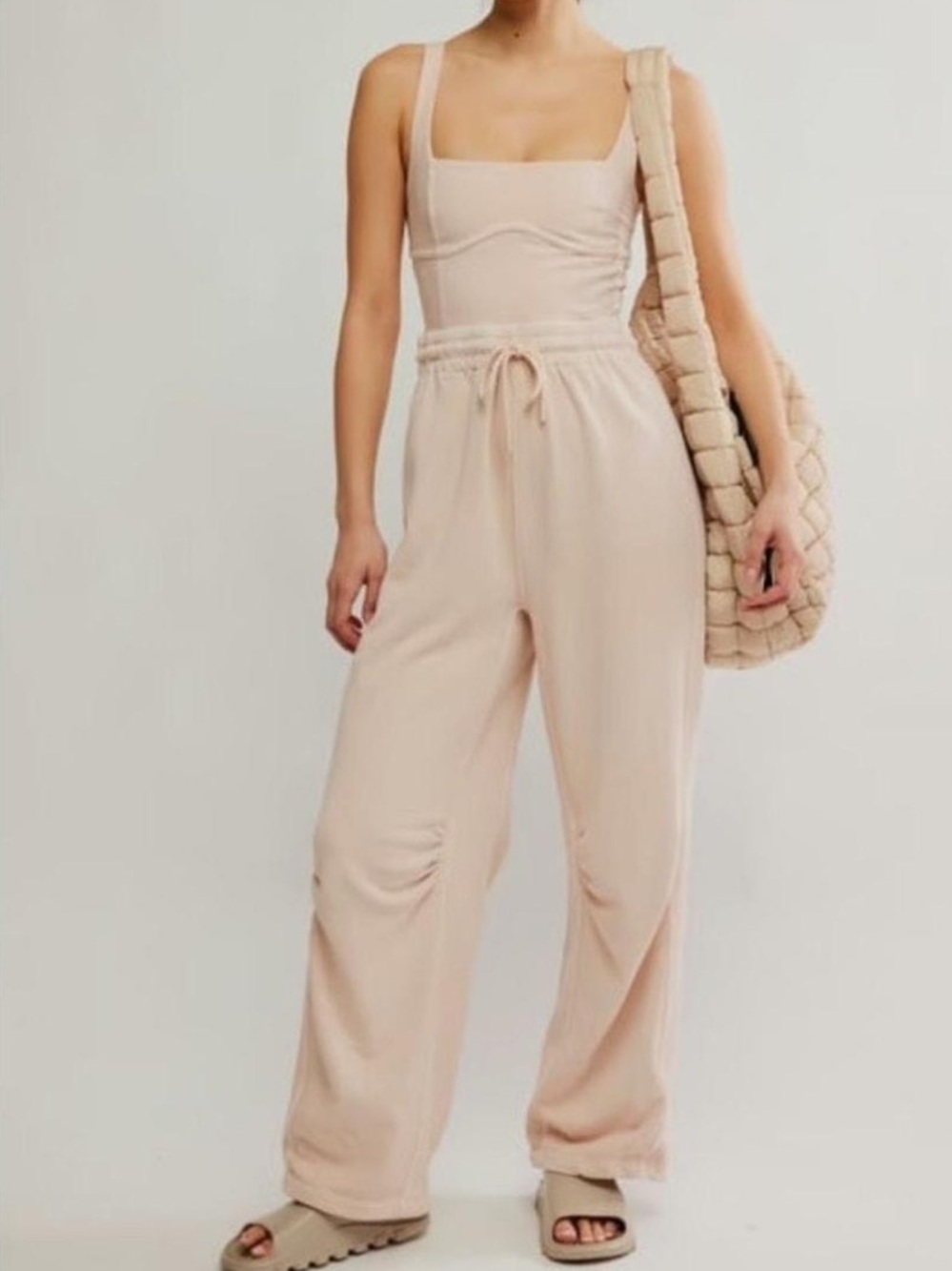 Free People Inbound Onesie Size M in Blush Pink NWOT